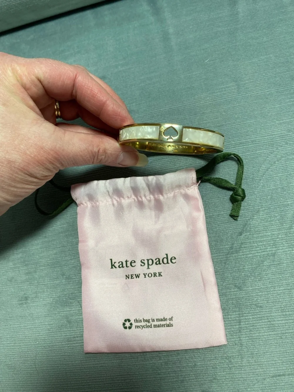 kate spade Mother of Pearl Gold-Tone Bangle Bracelet - Picture 1 of 13